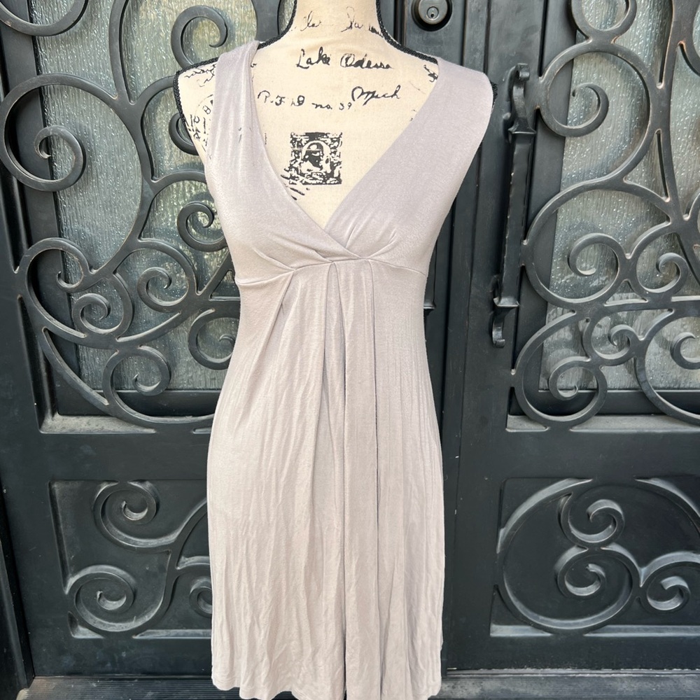 Elegant taupe colored Sleeveless Dress size medium